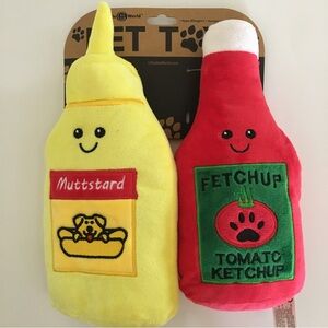 NEW Dog Toys 10” Muttstard and Fetchup Plush with Squeakers | Giftable World